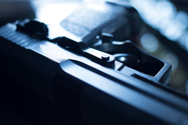 High angle view of computer keyboard on table