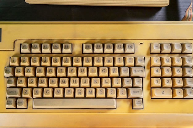 high angle view of computer keyboard
