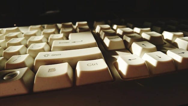 high angle view of computer keyboard