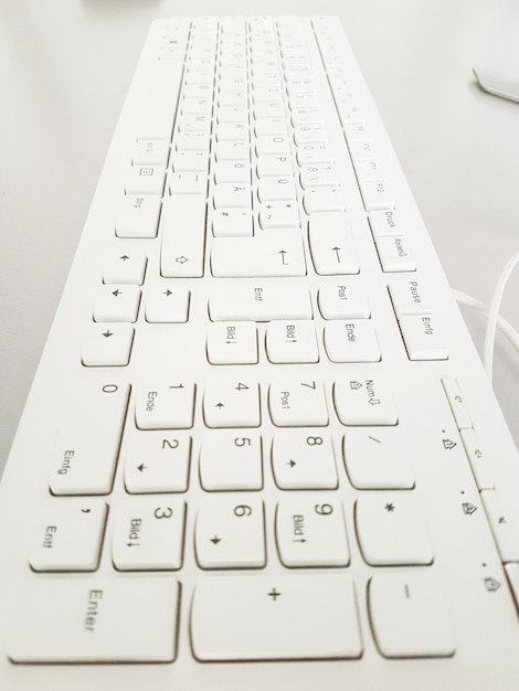 Photo high angle view of computer keyboard