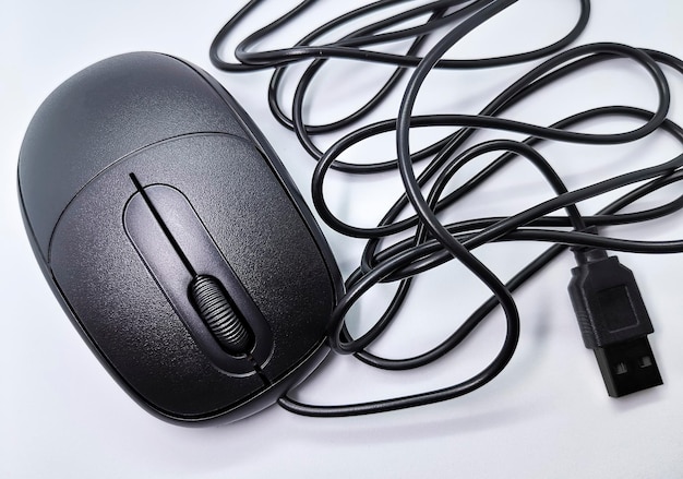 High angle view of computer mouse on table