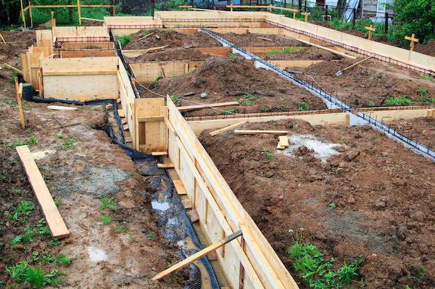 Foto vista ad alta angolazione del cantiere in città