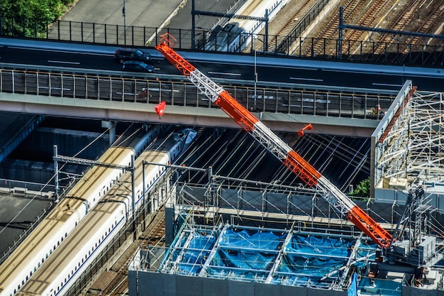 Foto vista ad alto angolo del cantiere