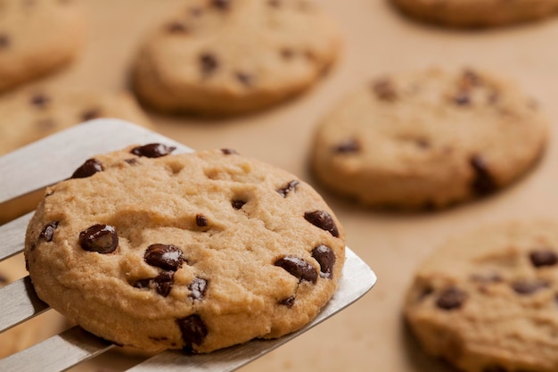 Photo high angle view of cookie on table