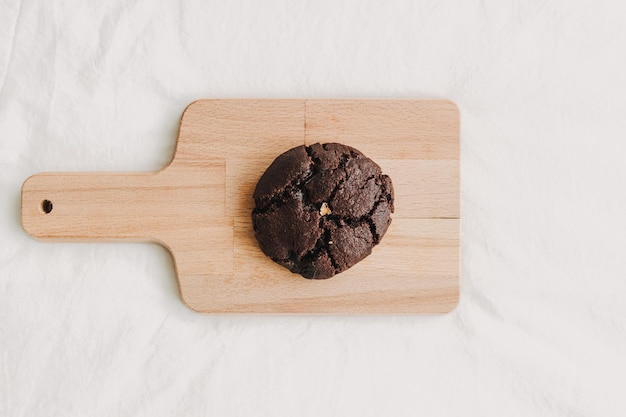 high angle view of cookies on cutting board