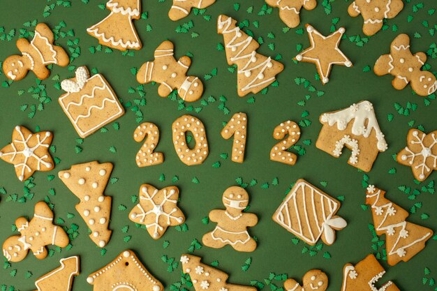 Photo high angle view of cookies on floor