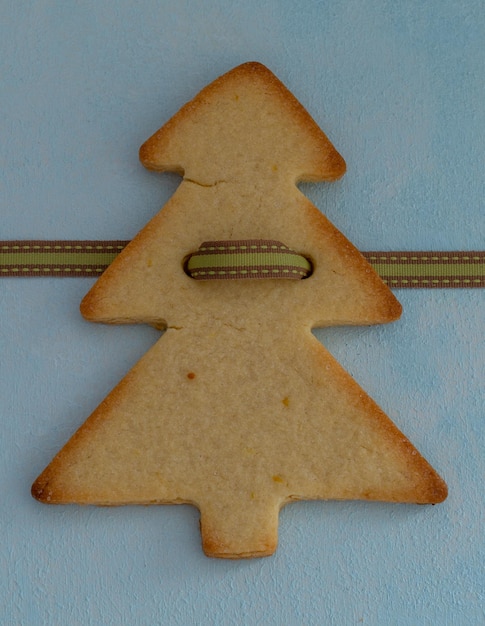 High angle view of cookies on table