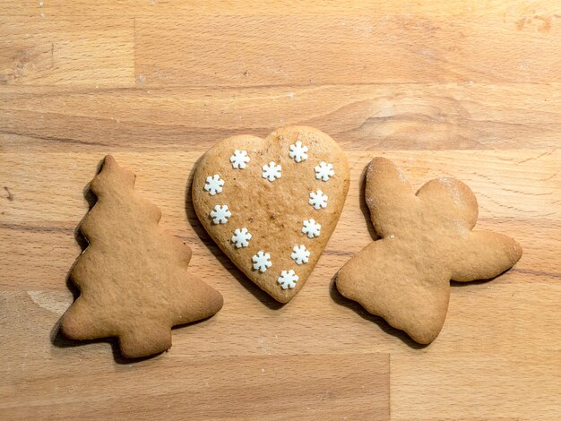 High angle view of cookies on table