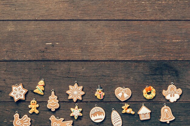 Photo high angle view of cookies on table