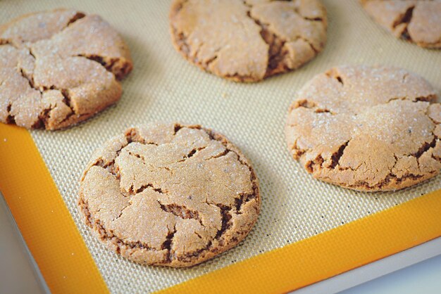 Photo high angle view of cookies