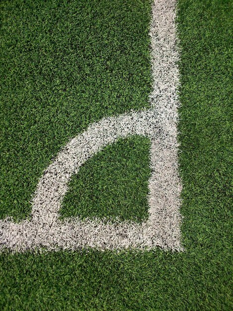 Photo high angle view of corner marking on soccer field