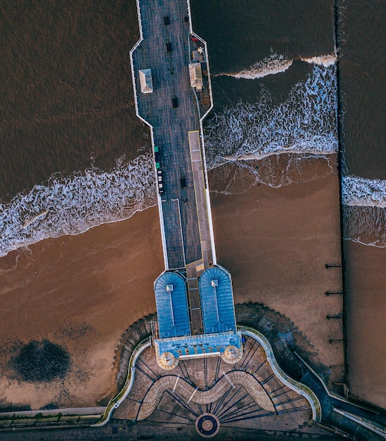 High angle view of cromer pier