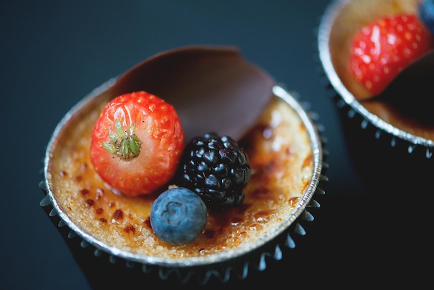 High angle view of cupcakes on table