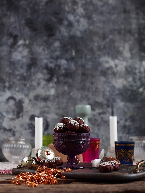 Foto vista ad alta angolazione dei cupcake sul tavolo