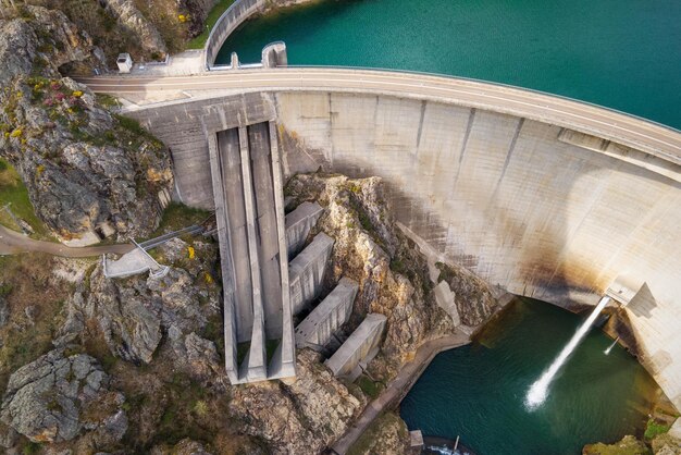 Photo high angle view of dam