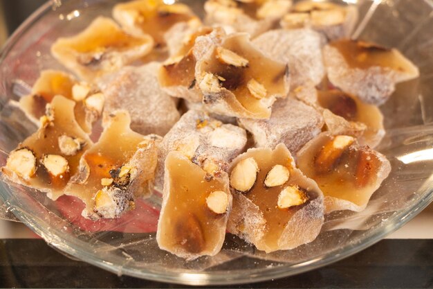 High angle view of dessert in bowl