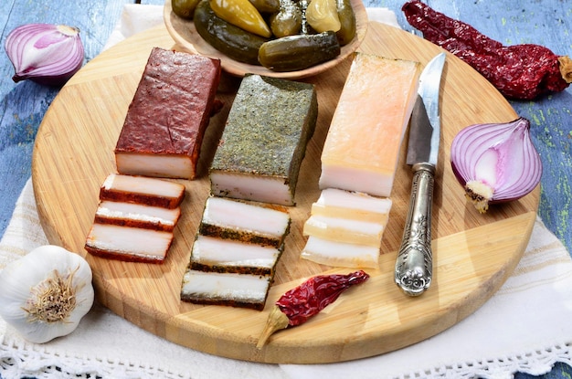 High angle view of dessert on cutting board