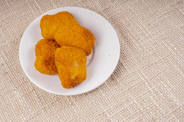 High angle view of dessert in plate on table