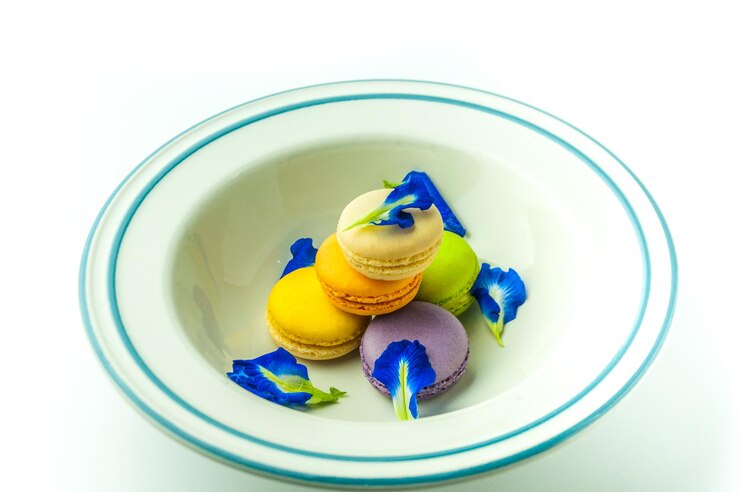 Photo high angle view of dessert in plate