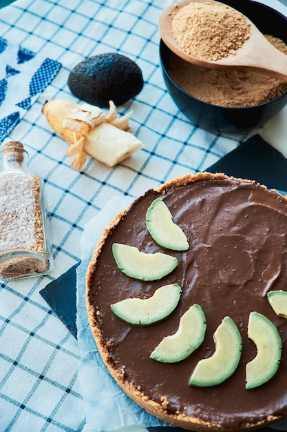 high angle view of dessert on table