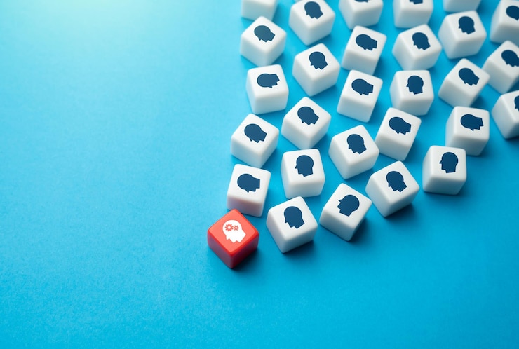 Photo high angle view of dices on blue background