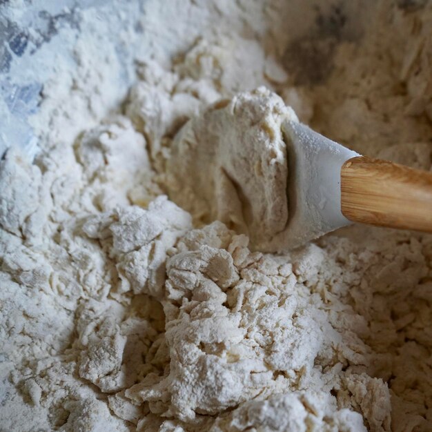 Foto vista ad alto angolo della pasta nel contenitore