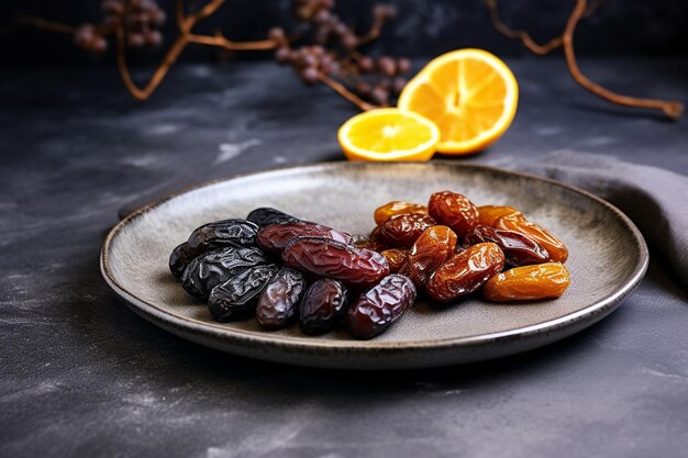 High angle view of dried fruits in bowl on table