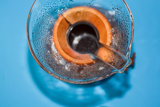 High angle view of drink in glass