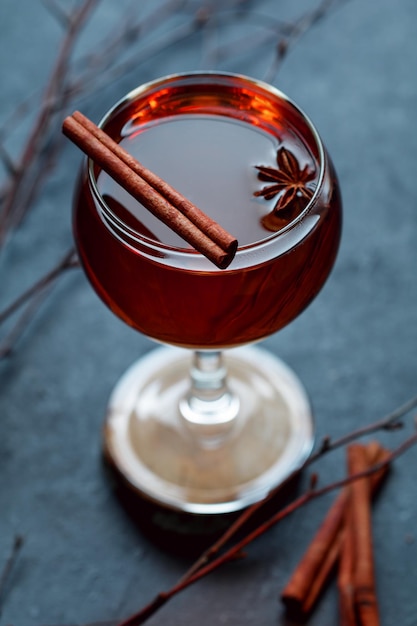 High angle view of drink on table