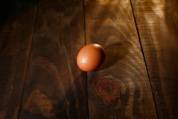 High angle view of egg on table