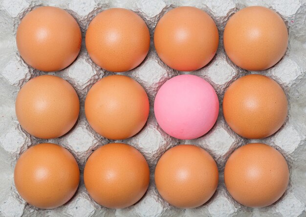 Photo high angle view of eggs in container