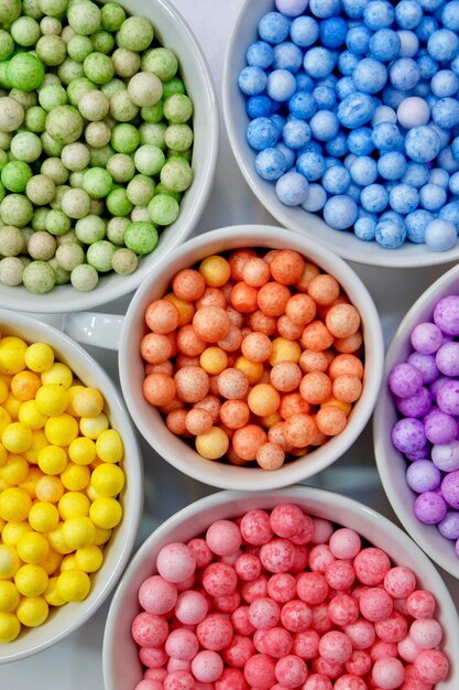 High angle view of eggs in container