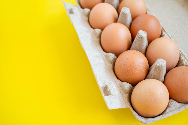 High angle view of eggs in container