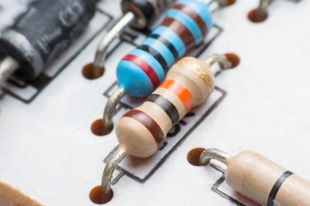 high angle view of electrical equipment on table