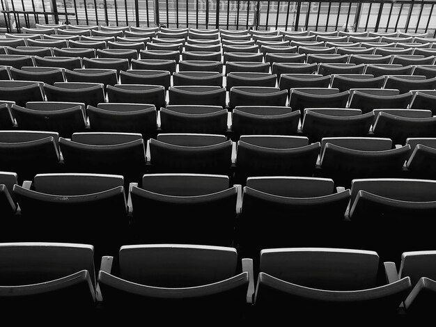 High angle view of empty chairs