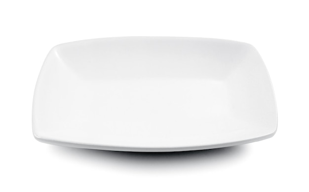 Photo high angle view of empty plate against white background