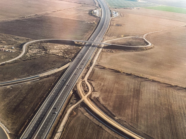 high angle view of empty road