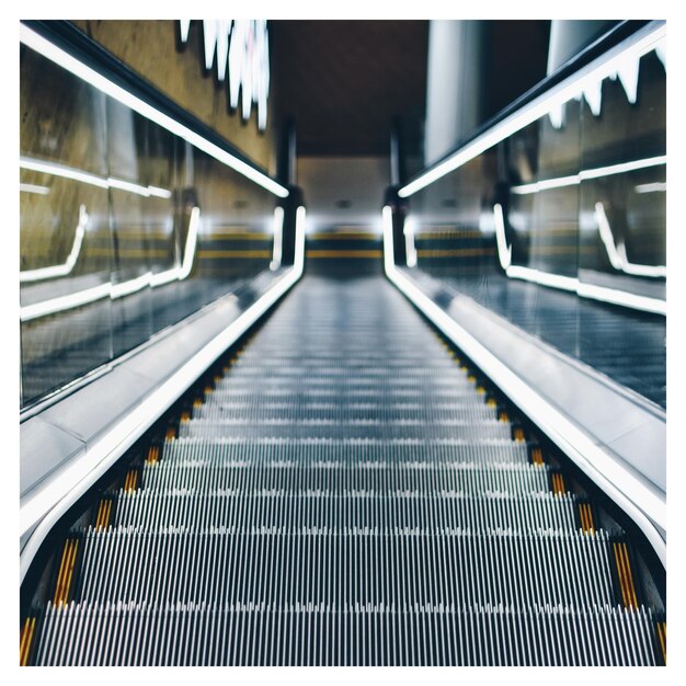 High angle view of escalator