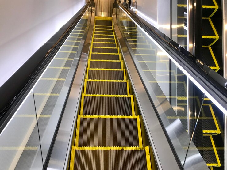 Photo high angle view of escalator