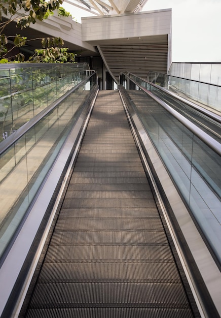 high angle view of escalator