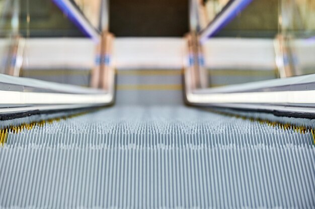 High angle view of escalator