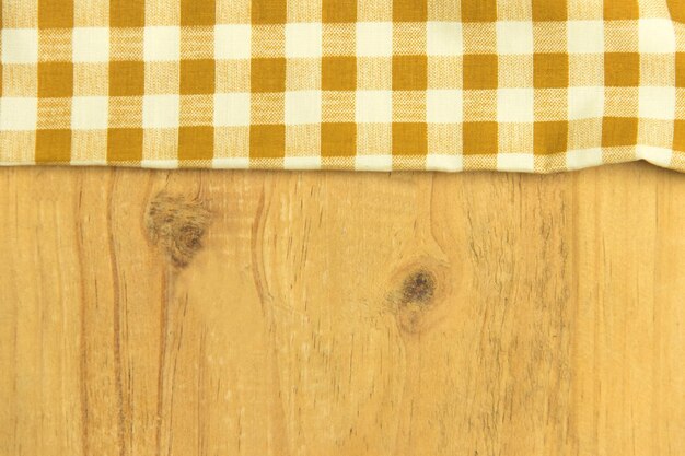 High angle view of fabric on wooden table