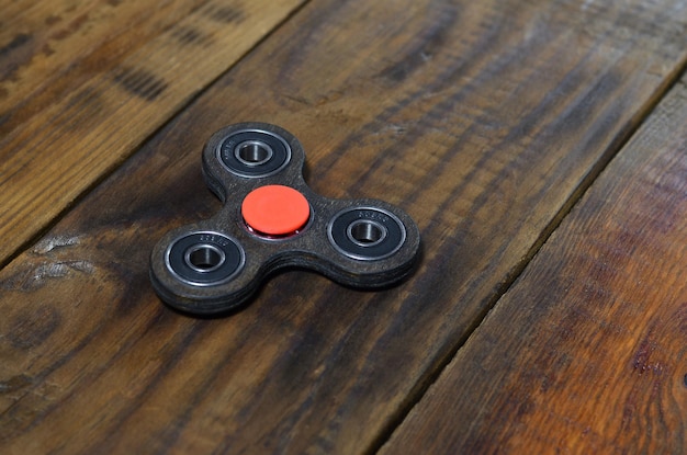 High angle view of fidget spinner on table