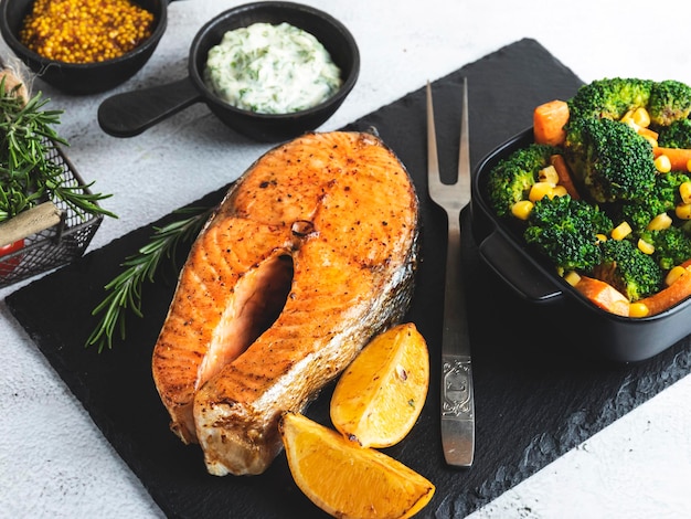 High angle view of fish in plate on table