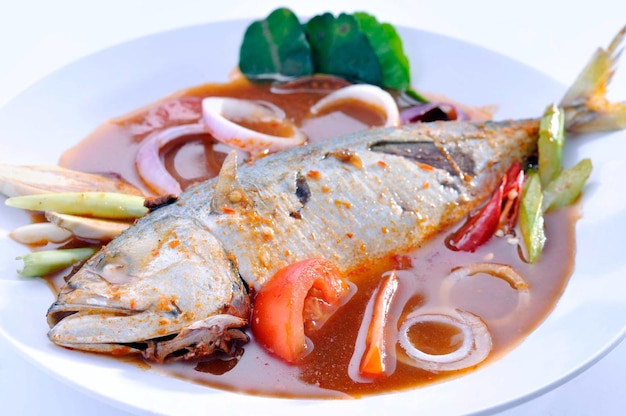high angle view of fish served in plate