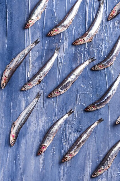 Photo high angle view of fish on table