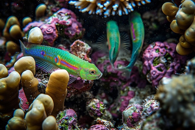 水中の魚の高角度の写真