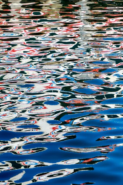 Photo high angle view of fishes swimming in lake