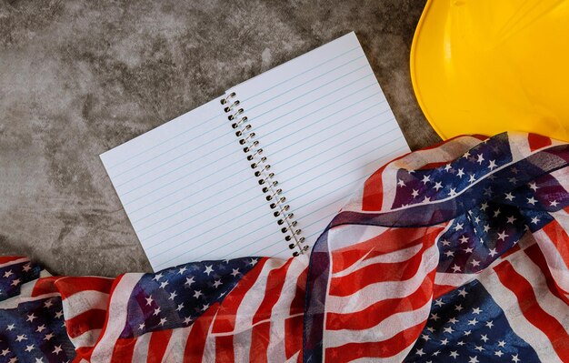 Photo high angle view of flag on paper