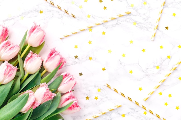 High angle view of flowers on table